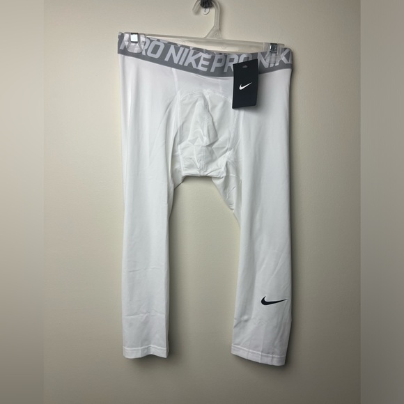 Nike Pro Men’s Dri-Fit White Pants Training Size Medium Style: 828642 NWT - Picture 1 of 5